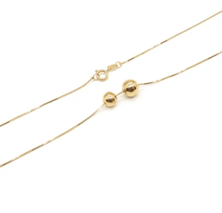 Corrente Veneziana com Bolinhas 45cm - Ouro 5mls