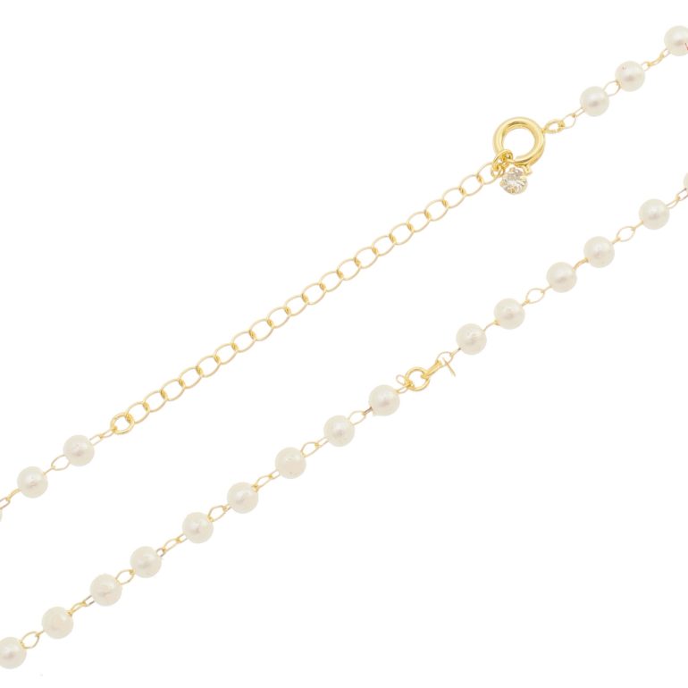Corrente Pérolas 35cm - Ouro 10mls